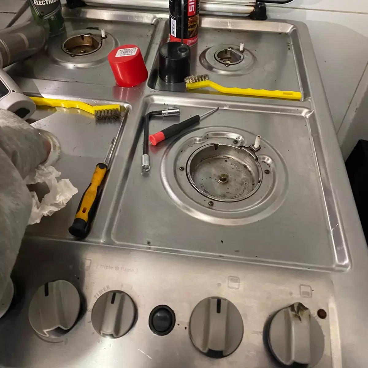 Mantención y limpieza de quemadores de cocina a gas realizada en Valparaíso